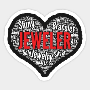 Jeweler Heart Shape Word Cloud Jewelry Maker graphic Sticker